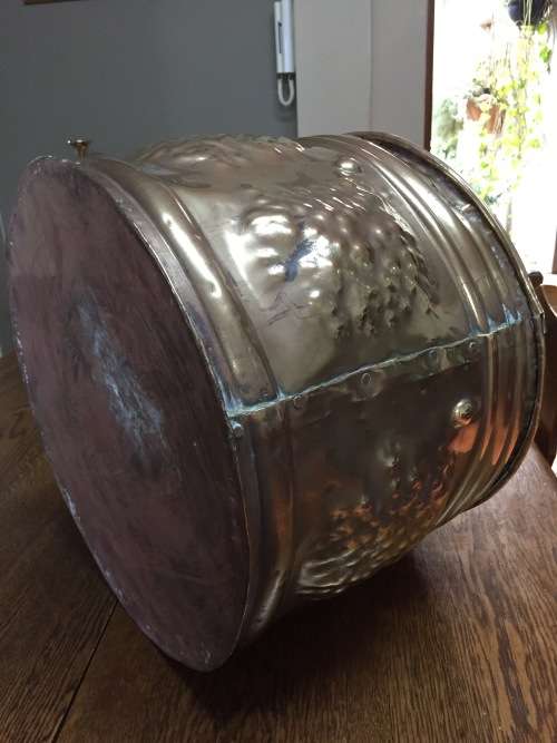 Solid embossed brass planter